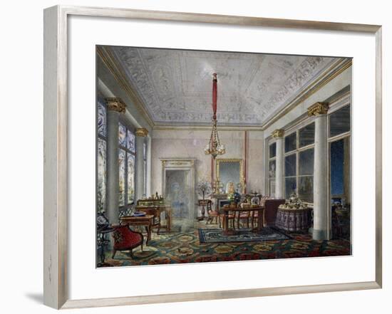 Music Room in Villa Reale in Monza, 1820-1830, Gouache on Paper by Luigi Bisi (1814-1886)-null-Framed Giclee Print
