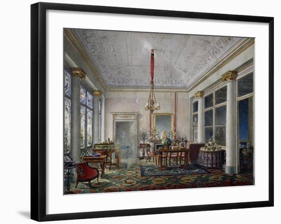 Music Room in Villa Reale in Monza, 1820-1830, Gouache on Paper by Luigi Bisi (1814-1886)-null-Framed Giclee Print