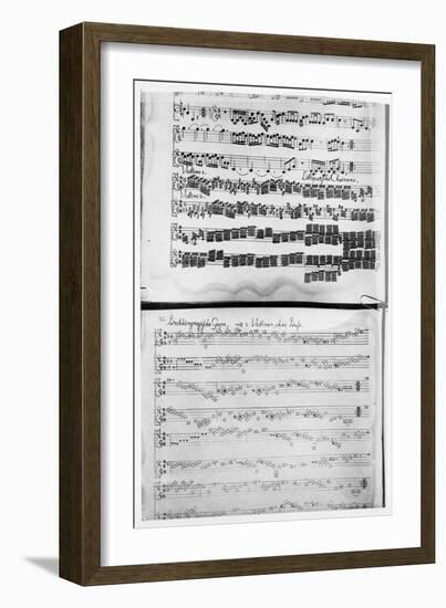 Music Score for Telemann's Suite for Two Violins, the 'Gulliver Suite', Including the 'Chaconne of-null-Framed Giclee Print