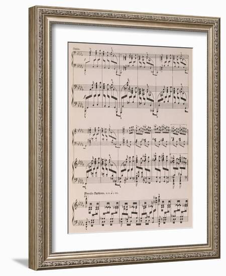 Music Score from Islamey, Op 18, Composition for Piano by Mily Balakirev-null-Framed Giclee Print