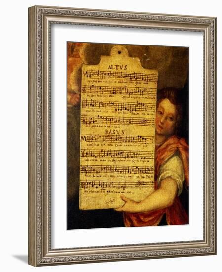 Music Score from Magnificat for 4 Voices, Composed by Cornelius Verdonck 1563-1625-Martin de Vos-Framed Giclee Print