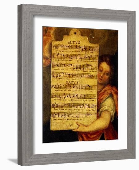 Music Score from Magnificat for 4 Voices, Composed by Cornelius Verdonck 1563-1625-Martin de Vos-Framed Giclee Print