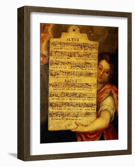 Music Score from Magnificat for 4 Voices, Composed by Cornelius Verdonck 1563-1625-Martin de Vos-Framed Giclee Print