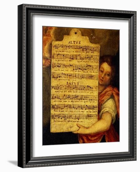 Music Score from Magnificat for 4 Voices, Composed by Cornelius Verdonck 1563-1625-Martin de Vos-Framed Giclee Print