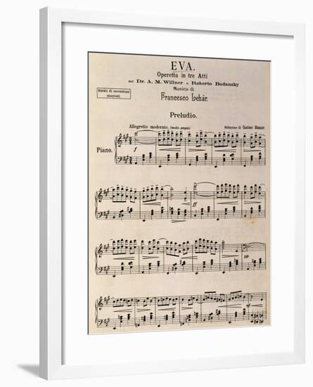 Music Score of Eva, or Dance of Dragonflies, Operetta by Franz Lehar-null-Framed Giclee Print