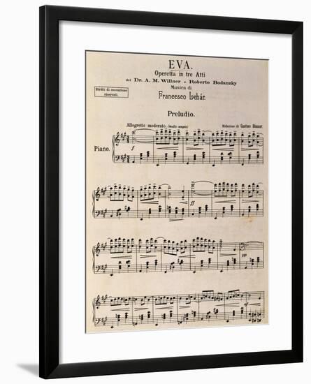 Music Score of Eva, or Dance of Dragonflies, Operetta by Franz Lehar-null-Framed Giclee Print