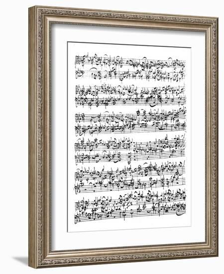 Music Score of Johann Sebastian Bach-null-Framed Giclee Print