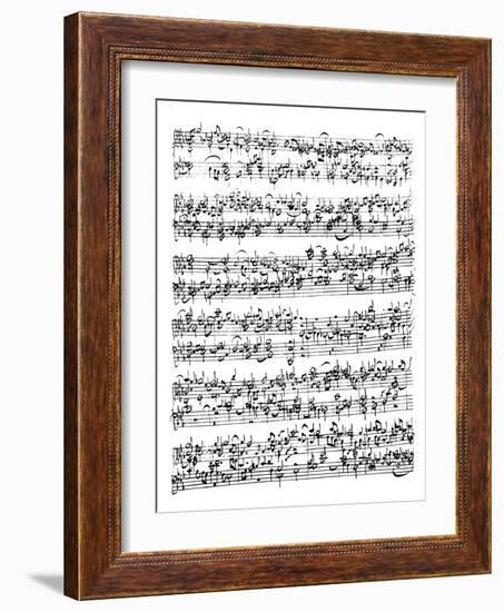 Music Score of Johann Sebastian Bach-null-Framed Giclee Print