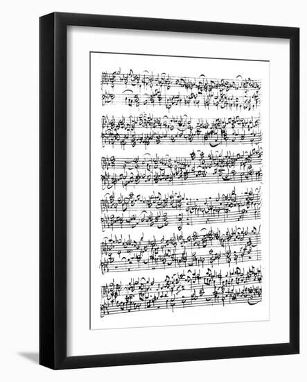 Music Score of Johann Sebastian Bach-null-Framed Giclee Print