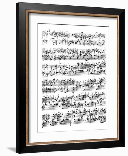 Music Score of Johann Sebastian Bach-null-Framed Giclee Print