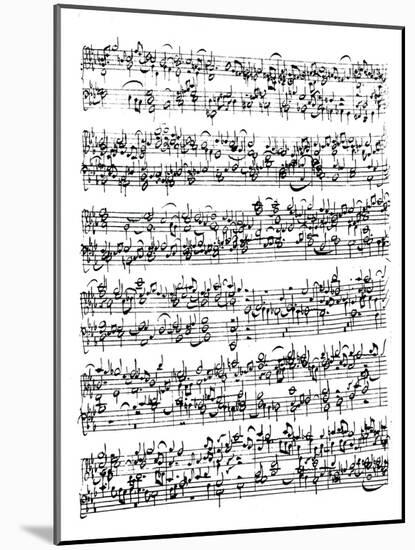 Music Score of Johann Sebastian Bach-null-Mounted Giclee Print
