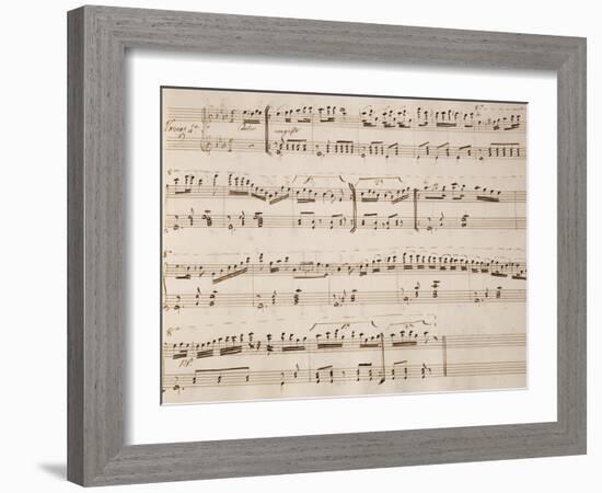 Music Score of Variations for Piano Four Hands-null-Framed Giclee Print