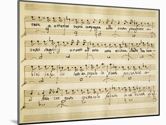 Music Sheet of Cantata for Solo Soprano Voice-null-Mounted Giclee Print