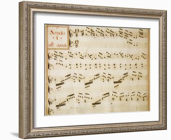 Music Sheet of Sonata No 1, Allegro Assai-Domenico Scarlatti-Framed Giclee Print