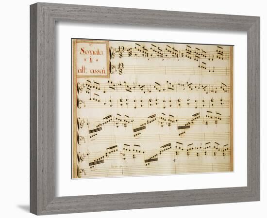 Music Sheet of Sonata No 1, Allegro Assai-Domenico Scarlatti-Framed Giclee Print