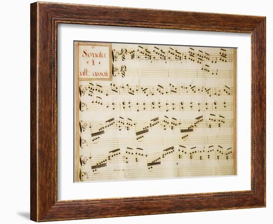 Music Sheet of Sonata No 1, Allegro Assai-Domenico Scarlatti-Framed Giclee Print