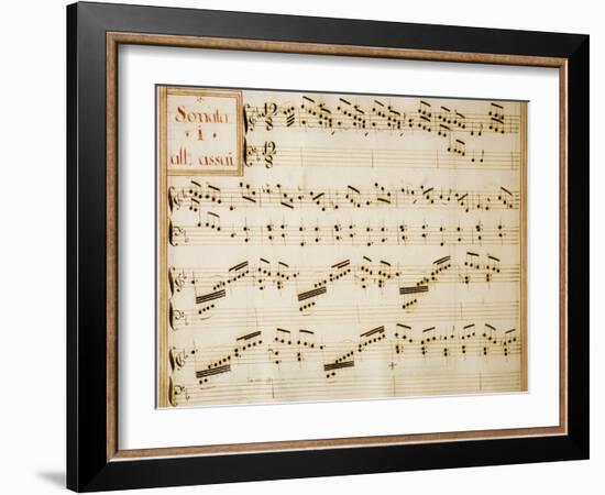 Music Sheet of Sonata No 1, Allegro Assai-Domenico Scarlatti-Framed Giclee Print