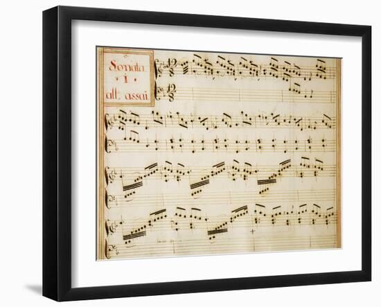 Music Sheet of Sonata No 1, Allegro Assai-Domenico Scarlatti-Framed Giclee Print