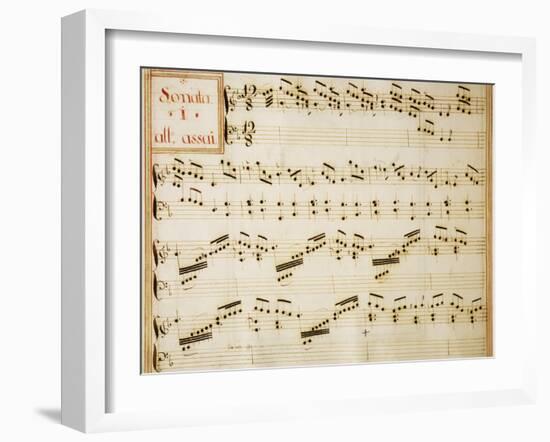 Music Sheet of Sonata No 1, Allegro Assai-Domenico Scarlatti-Framed Giclee Print