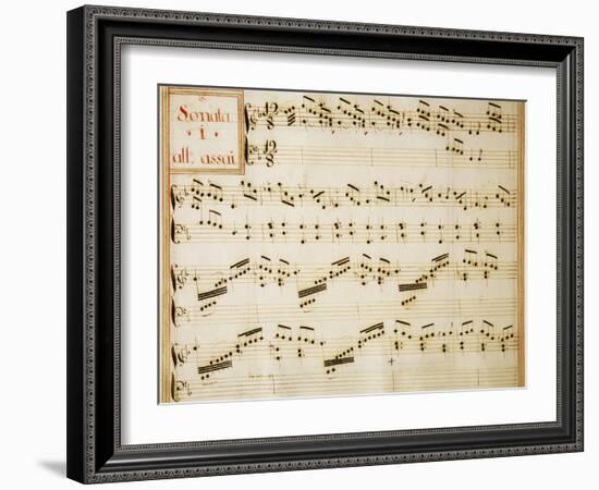 Music Sheet of Sonata No 1, Allegro Assai-Domenico Scarlatti-Framed Giclee Print