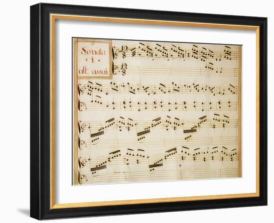 Music Sheet of Sonata No 1, Allegro Assai-Domenico Scarlatti-Framed Giclee Print