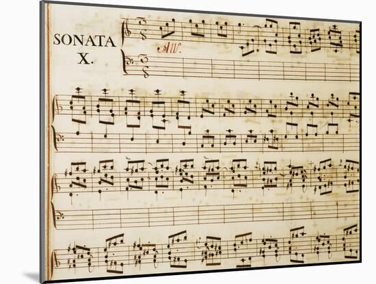 Music Sheet of Sonata No 10-Domenico Scarlatti-Mounted Giclee Print