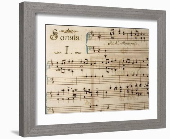 Music Sheet of Sonata No 1-Domenico Scarlatti-Framed Giclee Print