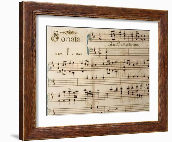 Music Sheet of Sonata No 1-Domenico Scarlatti-Framed Giclee Print