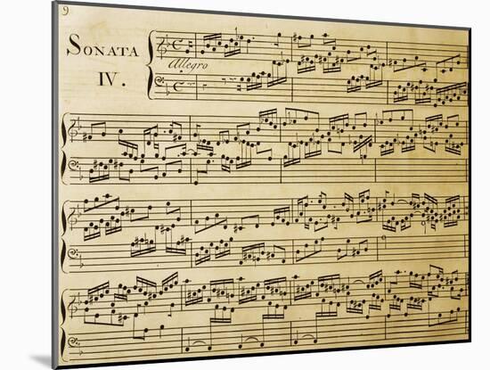 Music Sheet of Sonata No 4, Exercises for Harpsichord-null-Mounted Giclee Print