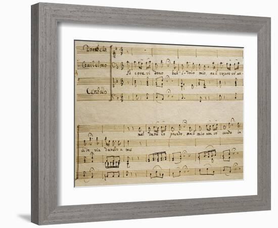 Music Sheet of the Spring, Serenade for Four Voices Dedicated to the Four Seasons, 1720-Domenico Scarlatti-Framed Giclee Print