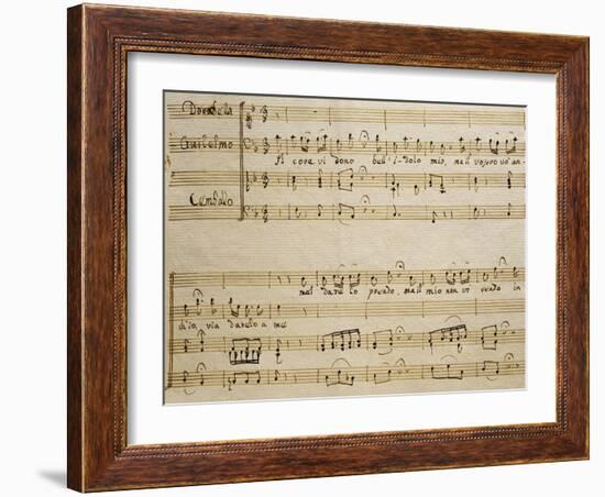 Music Sheet of the Spring, Serenade for Four Voices Dedicated to the Four Seasons, 1720-Domenico Scarlatti-Framed Giclee Print