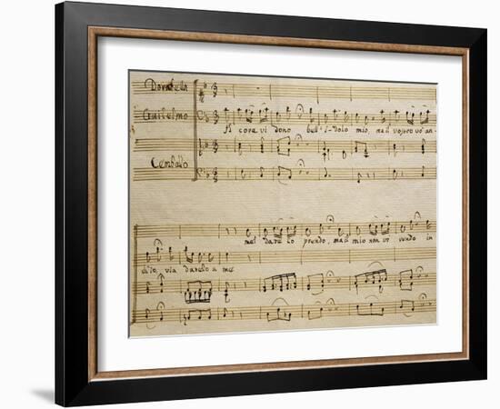 Music Sheet of the Spring, Serenade for Four Voices Dedicated to the Four Seasons, 1720-Domenico Scarlatti-Framed Giclee Print