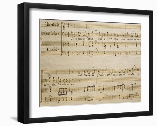 Music Sheet of the Spring, Serenade for Four Voices Dedicated to the Four Seasons, 1720-Domenico Scarlatti-Framed Giclee Print