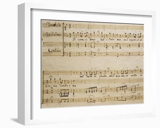 Music Sheet of the Spring, Serenade for Four Voices Dedicated to the Four Seasons, 1720-Domenico Scarlatti-Framed Giclee Print