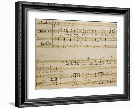 Music Sheet of the Spring, Serenade for Four Voices Dedicated to the Four Seasons, 1720-Domenico Scarlatti-Framed Giclee Print