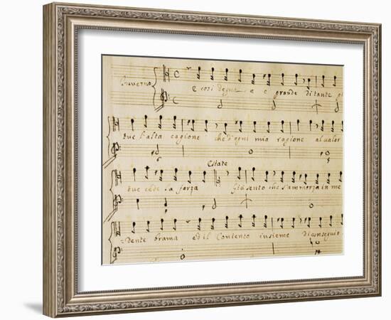 Music Sheet of the Winter, Serenade for Four Voices Dedicated to the Four Seasons, 1720-Domenico Scarlatti-Framed Giclee Print