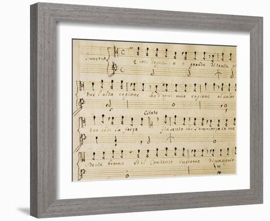 Music Sheet of the Winter, Serenade for Four Voices Dedicated to the Four Seasons, 1720-Domenico Scarlatti-Framed Giclee Print