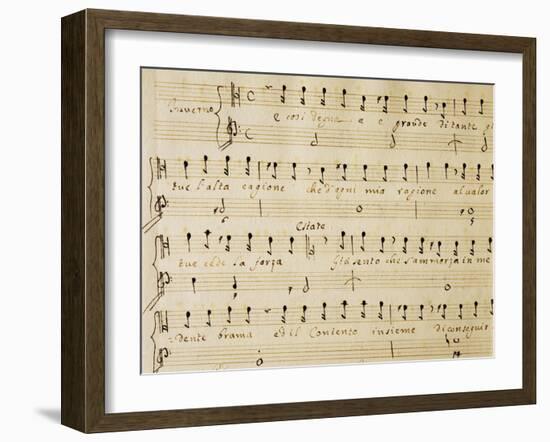 Music Sheet of the Winter, Serenade for Four Voices Dedicated to the Four Seasons, 1720-Domenico Scarlatti-Framed Giclee Print