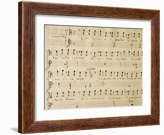 Music Sheet of the Winter, Serenade for Four Voices Dedicated to the Four Seasons, 1720-Domenico Scarlatti-Framed Giclee Print