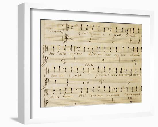 Music Sheet of the Winter, Serenade for Four Voices Dedicated to the Four Seasons, 1720-Domenico Scarlatti-Framed Giclee Print