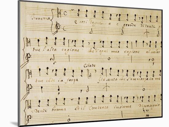 Music Sheet of the Winter, Serenade for Four Voices Dedicated to the Four Seasons, 1720-Domenico Scarlatti-Mounted Giclee Print