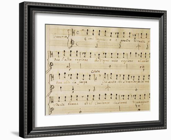 Music Sheet of the Winter, Serenade for Four Voices Dedicated to the Four Seasons, 1720-Domenico Scarlatti-Framed Giclee Print