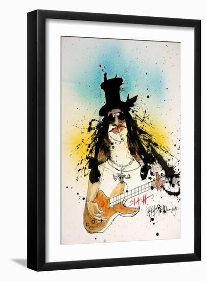 Music, Slash, 2009 (drawing)-Ralph Steadman-Framed Giclee Print