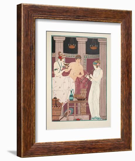 Music Therapy, Illustration from 'The Works of Hippocrates', 1934 (Colour Litho)-Joseph Kuhn-Regnier-Framed Giclee Print