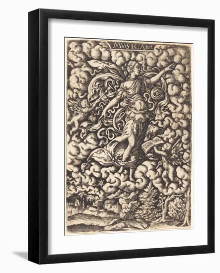 Musica, 16th century-Virgilius, the elder Solis-Framed Giclee Print