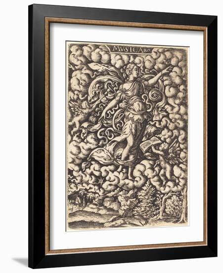 Musica, 16th century-Virgilius, the elder Solis-Framed Giclee Print