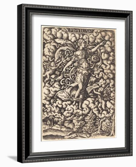 Musica, 16th century-Virgilius, the elder Solis-Framed Giclee Print