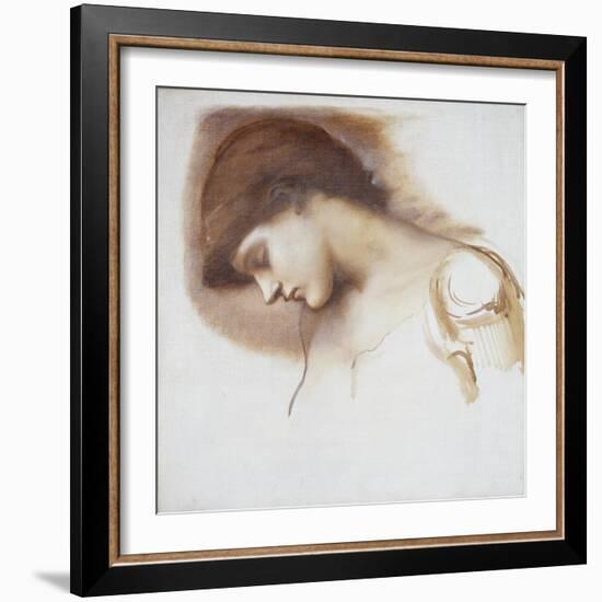 Musical Attendant, from Rose Bower Series-Edward Burne-Jones-Framed Giclee Print