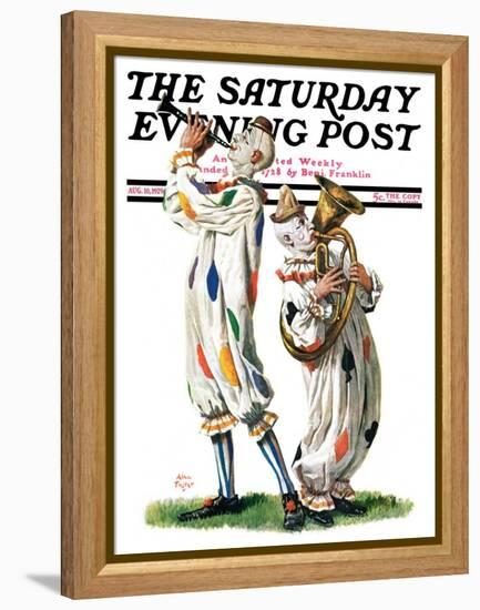 "Musical Clowns," Saturday Evening Post Cover, August 10, 1929-Alan Foster-Framed Premier Image Canvas