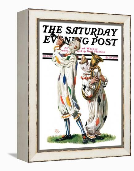 "Musical Clowns," Saturday Evening Post Cover, August 10, 1929-Alan Foster-Framed Premier Image Canvas